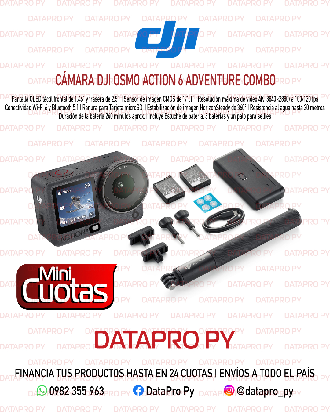 Cámara DJI Osmo Action 6 Adventure Combo